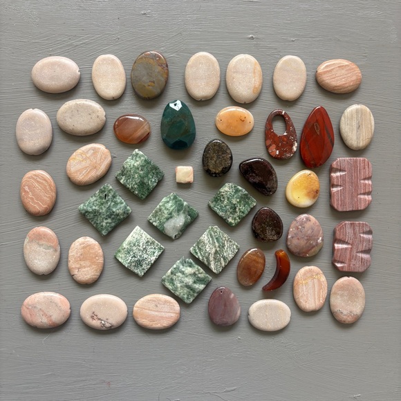 Jewelry - Drilled Stone Pendant Beads Lot of 47